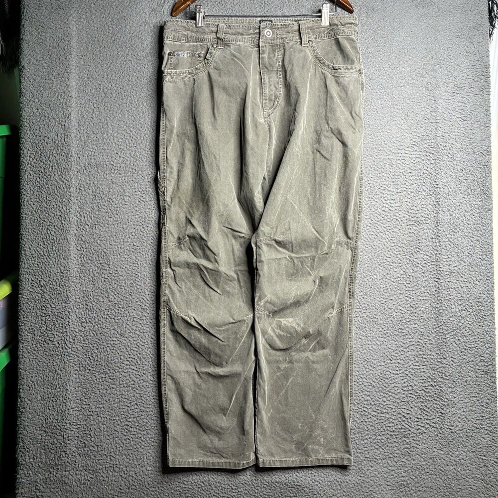 Kuhl Revolvr Pants Mens 36x32 Performance Stretch Hiking Outdoor Grey/Green Used
